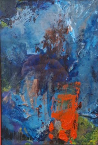 Acryl schilderij op papier, Maya Wildevuur, Abstract